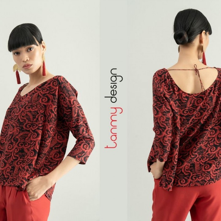 Silk top ATLAS - Long Dao Red